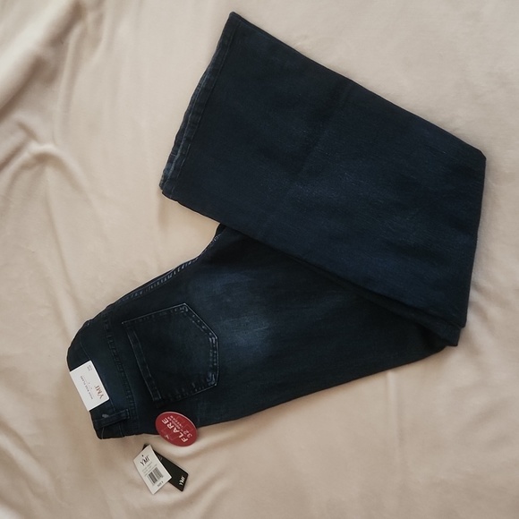 YMI Denim - YMI High Rise Flare Jeans Dark Blue Rip and Tear Size 9 P998441R E1861